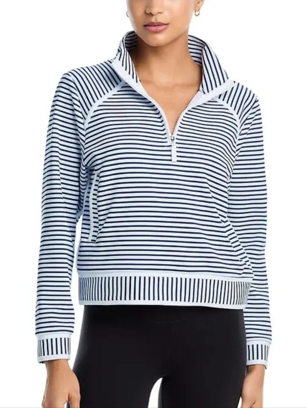 Addison Bay Bainbridge Quarter Zip Pullover Size XL Navy White